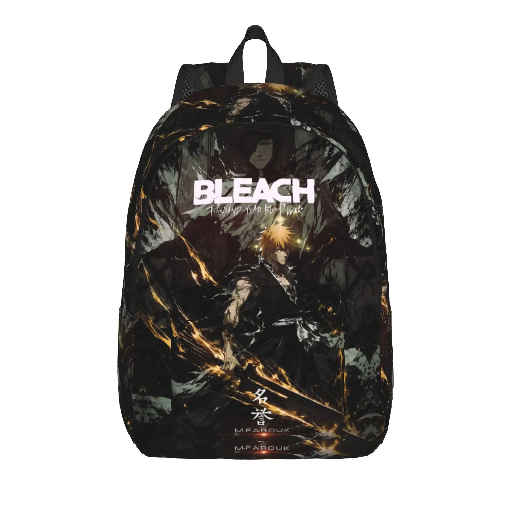 Fashion Bleach Anime Backpack Shonen anime Mochilas Portable Hiking Retro Washable Rucksack