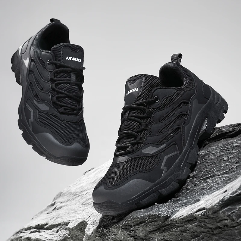 メンズ-ハイキングシューズ-レディース-通気性メッシュ-トレッキングシューズ-登山トレーナー-ハンティング-タクティカルブーツ-アウトドア-スニーカー-ブラック
