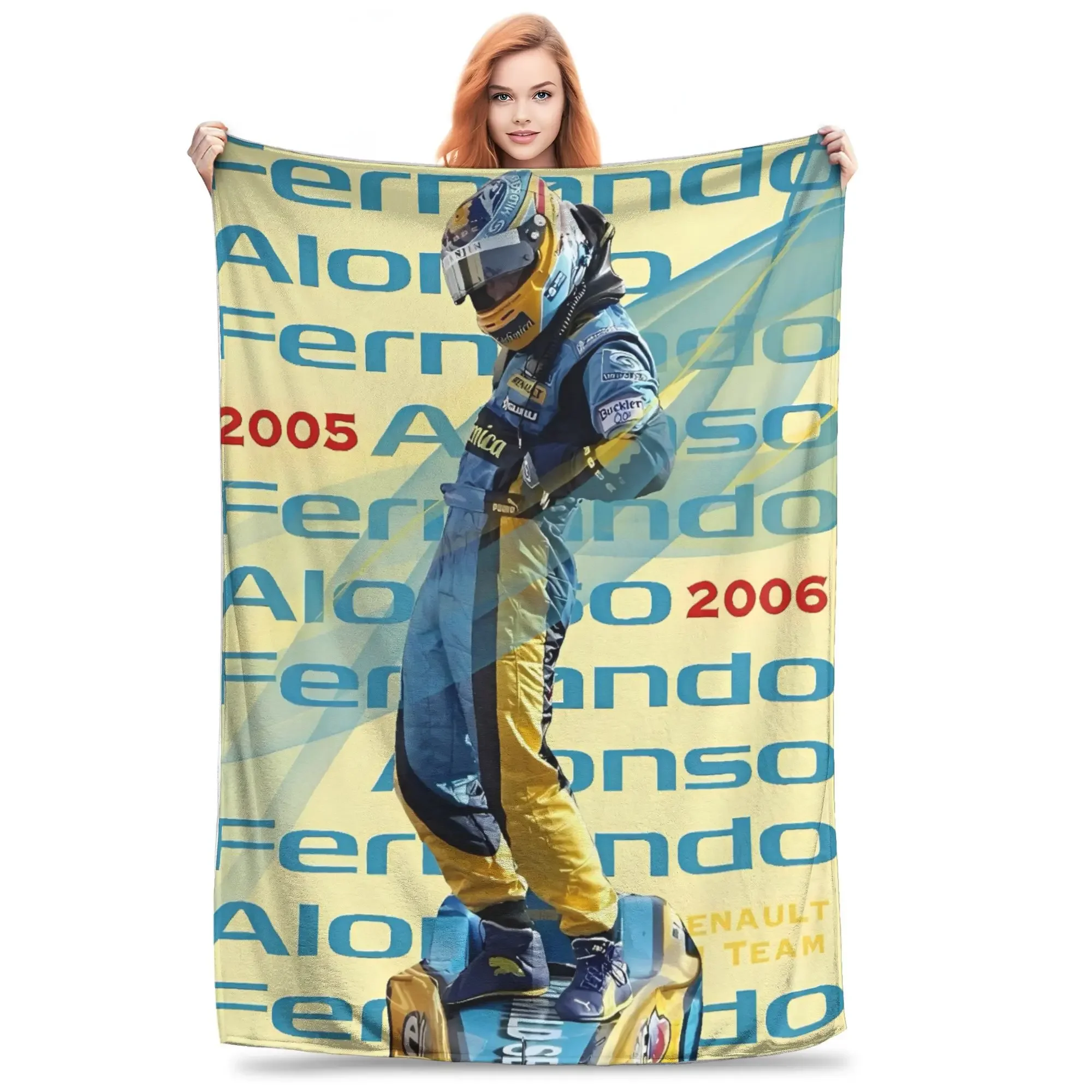 

Fernandos Alonsos Racing Blankets Warm Soft Novelty Plush Throw Blanket for Boys Girls Outdoor Flannel Bedspread Bed Cover