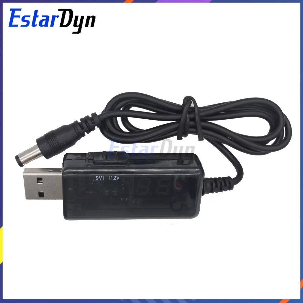 USB to DC Converter 5V to 9V 12V Step Up Cable for Router CCTV Camera Power Supply, Dual Voltage Adjustable with 3.5x1.35mm Tip