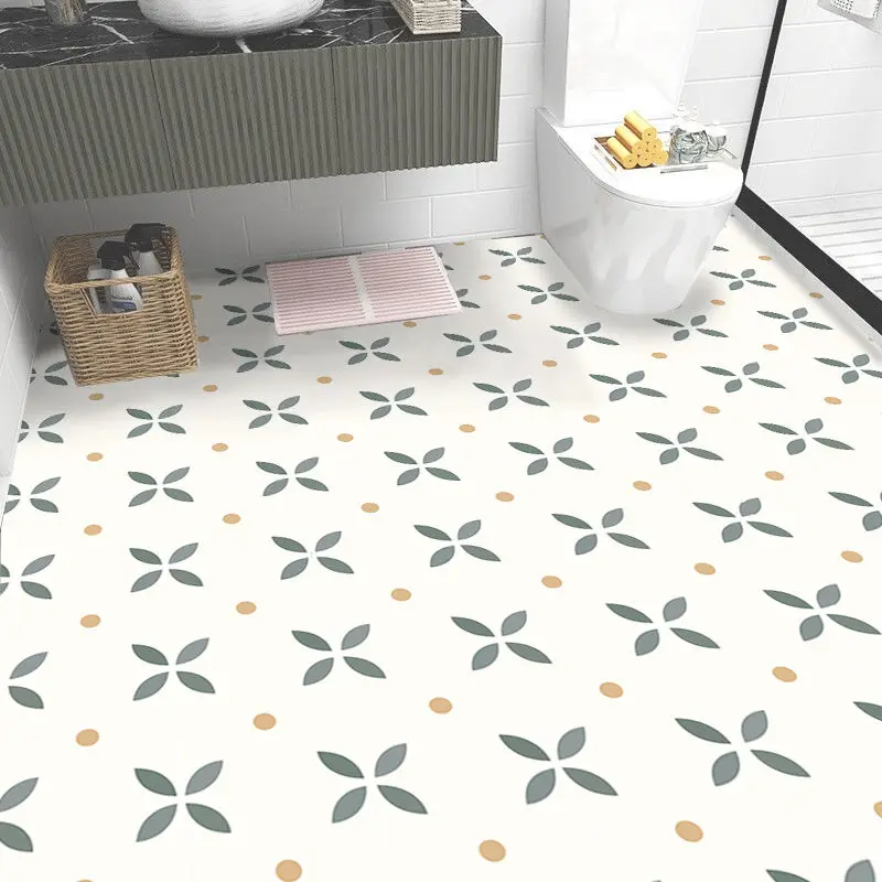 1M Bathroom Waterproof Floor Sticker New Self-adhesive Wallpaper Bathroom Non-slip Kitchen Oil-proof Decoration