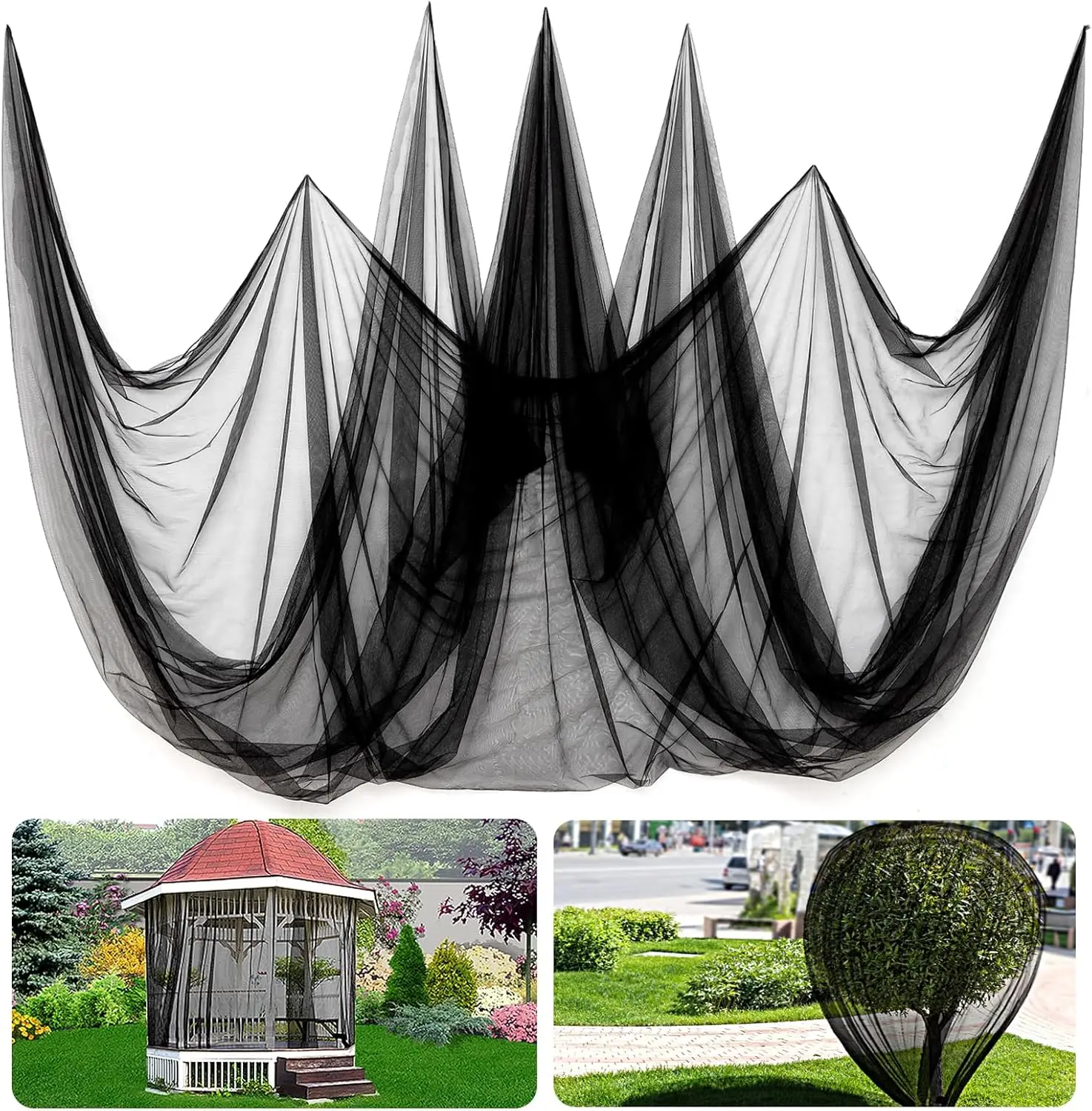 

2-Pack 13x10ft Mosquito Net for Patio, Garden Protection - Black Mesh Screen