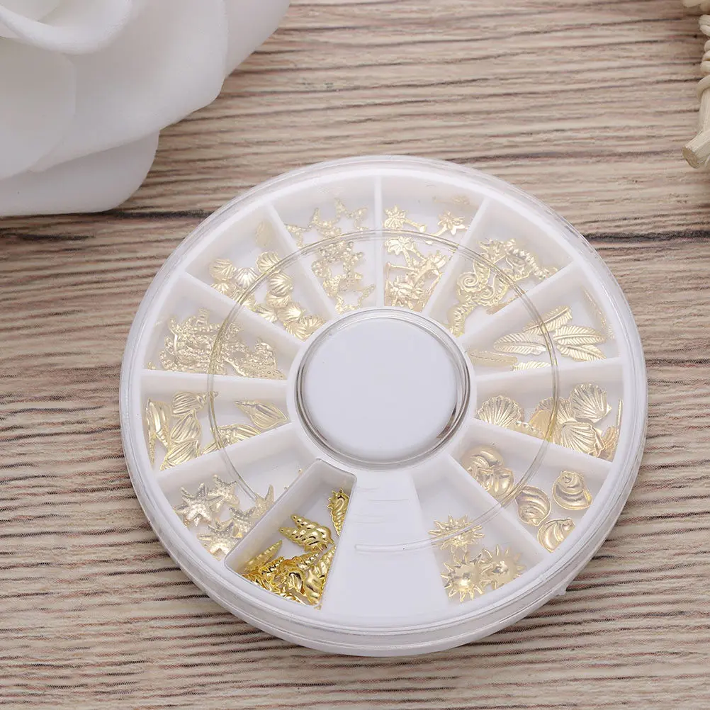 

4 Boxes Nail Art Decals DIY Accessories Manicure Tools Charms Studs Easy Apply Creative Designs Fashionable Manicure Decorations