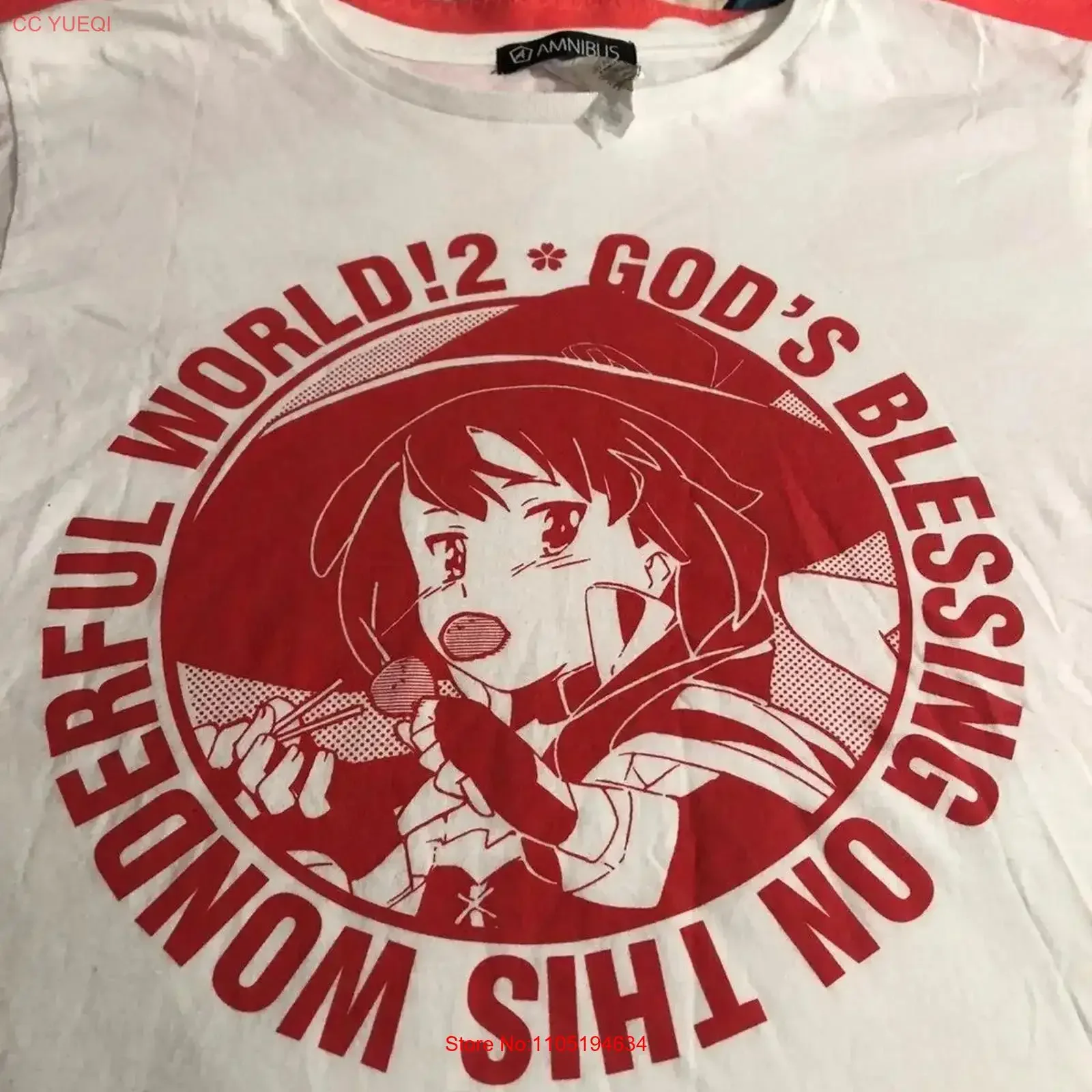 تي شيرت Konosuba Wonderful World 2 Manga Anime Cartoon لطيف على الطراز الياباني تي شيرت عتيق مغسول غير رسمي ملابس مصممة ممتدة