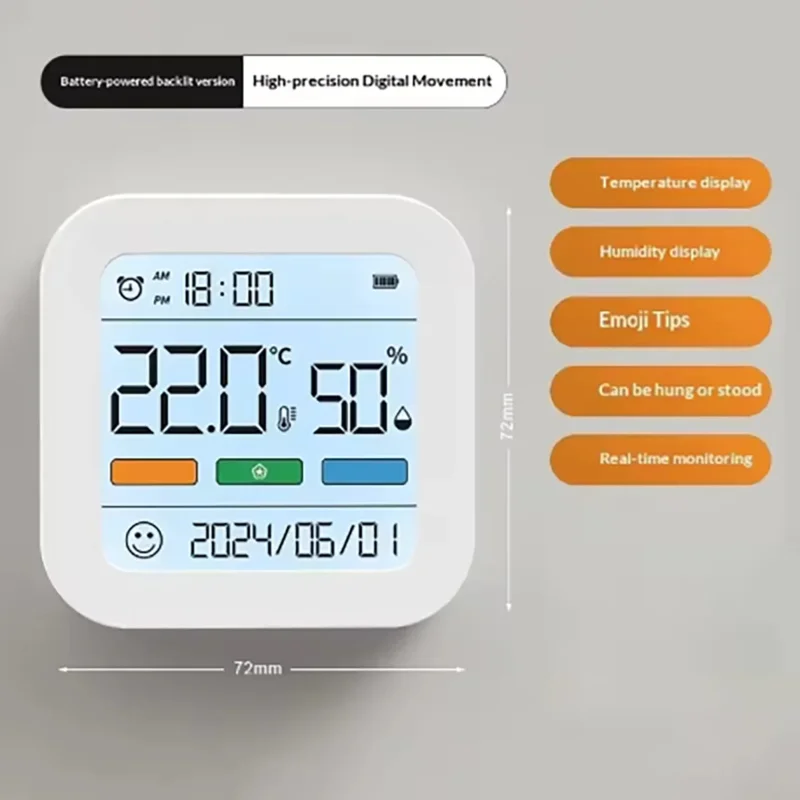 New WiFi Temperature Humidity Sensor Smart Life Backlight Hygrometer Thermometer Sensor Support Alexa Google Home Assistant