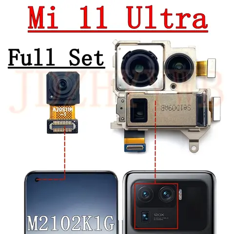 Front Rear Camera For Xiaomi Mi 11 Ultra M2102K1G Frontal Selfie Wide Back Facing Main Camera Module Flex Cable Replacement