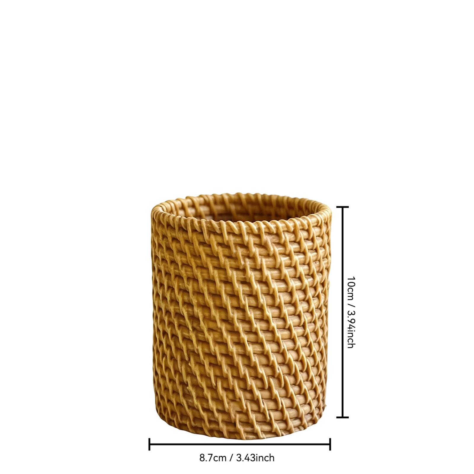Imitation Rattan Pen Holder Fashion Desk Pencil Holder Boho Style Desktop Organizer Decorative Pen Container Office Ornament