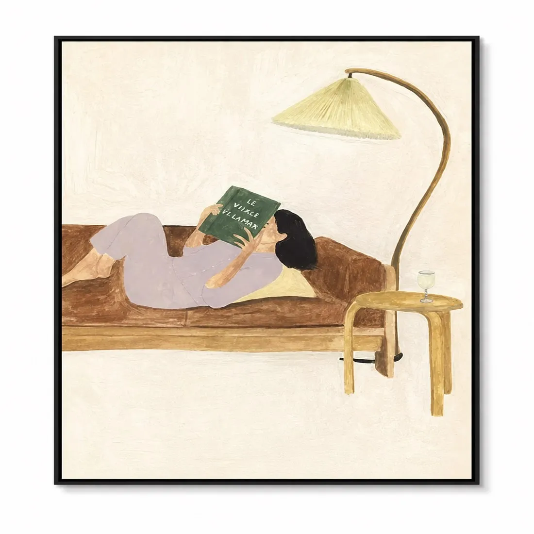 Woman Reading Painting,Canvas Wall Print,High‑Grade Home Decoration Artwork for Bedroom,Living Room,Office & Interior Space