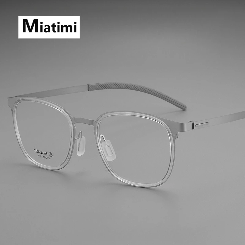 

2026 модная безвинтовая оправа для очков из ацетата и титана для мужчин и женщин, роскошная квадратная оправа для очков из волокна, очки