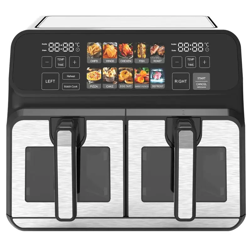 Smart Digital Control Air Fryer Oven Large Capacity without Oil 9L Dual Basket Multi-function Electric Air Fryer