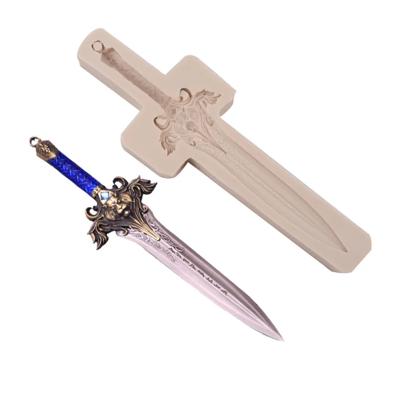 Baking Tools Sword Modeling Fondant Cake Mold Ultra-light Clay Dry Pace Silicone Mold Epoxy Mold Cake Decoration Accessories