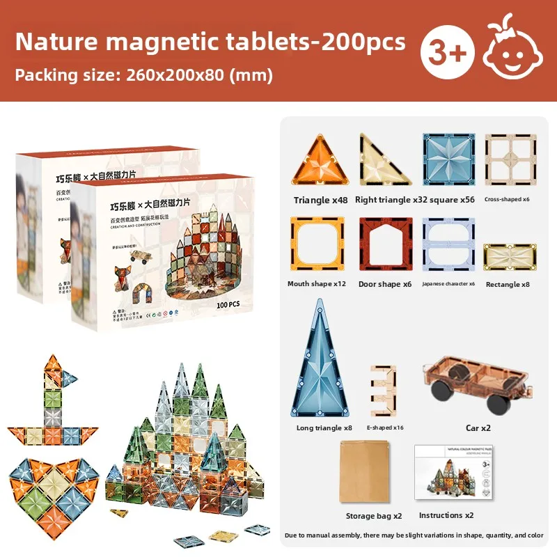Magnetic Building Tiles Nature-Themed Puzzle Blocks 3D Magnetic Toys for Kids Strong ABS Core Double-Layer Reinforced Safe