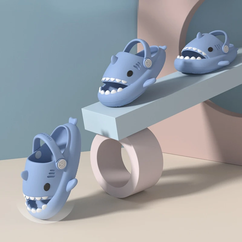 Eyriphy-Pantoufles Requin pour Enfants, Sandales de Dessin Animé Mignon, Chaussures de Plage en Plein Air, Semelle Souple, Diapositives pour Garçons et Bol, Chaussures de Maison, Nouveau, Été