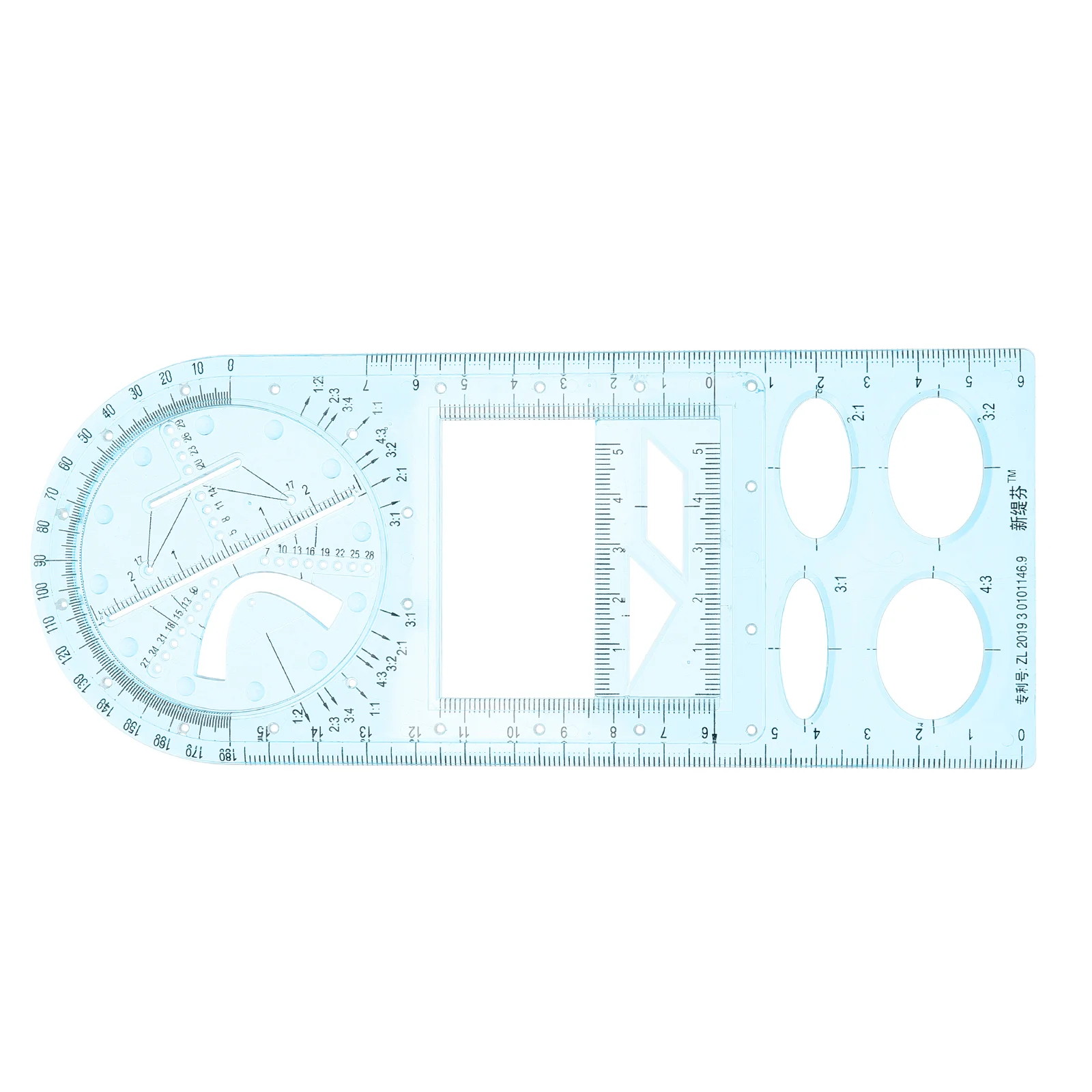 

Ruler Multipurpose Plastic Multi-function Measuring Craft Geometric Drawing Template Rulers Tool for School Students