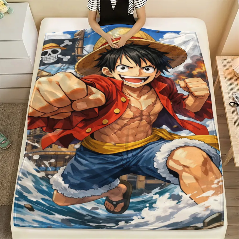Luffy Relaxation Essential Flannel Blanket, Stylish Print Blanket Suitable for Indoor Use and Picnic Travel.-TING