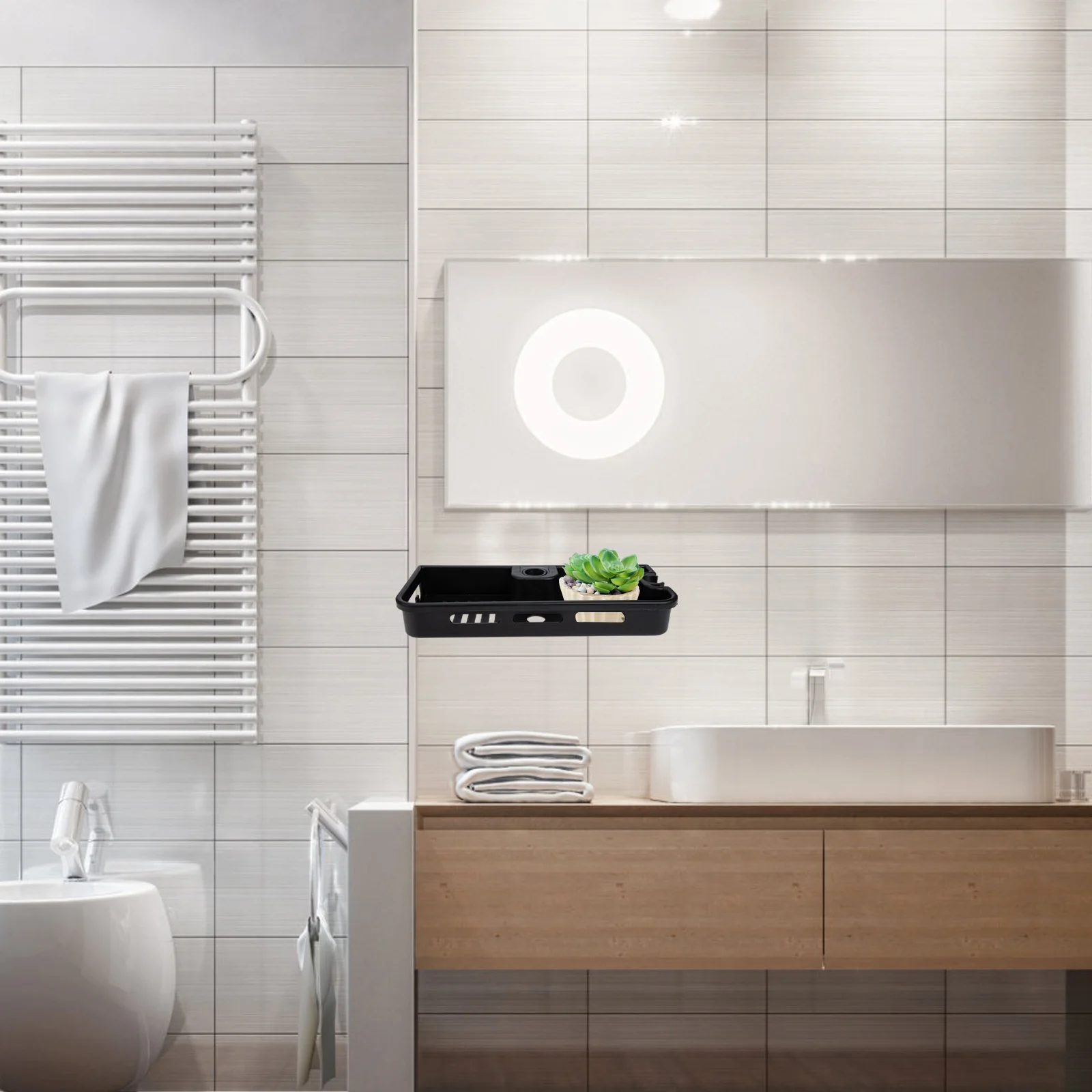 

2Pcs Bathroom Wall Shelf No Drill Storage Rack for Shower Bar Soap Storage Box Home Supplies Organizer Strong Load Bearing