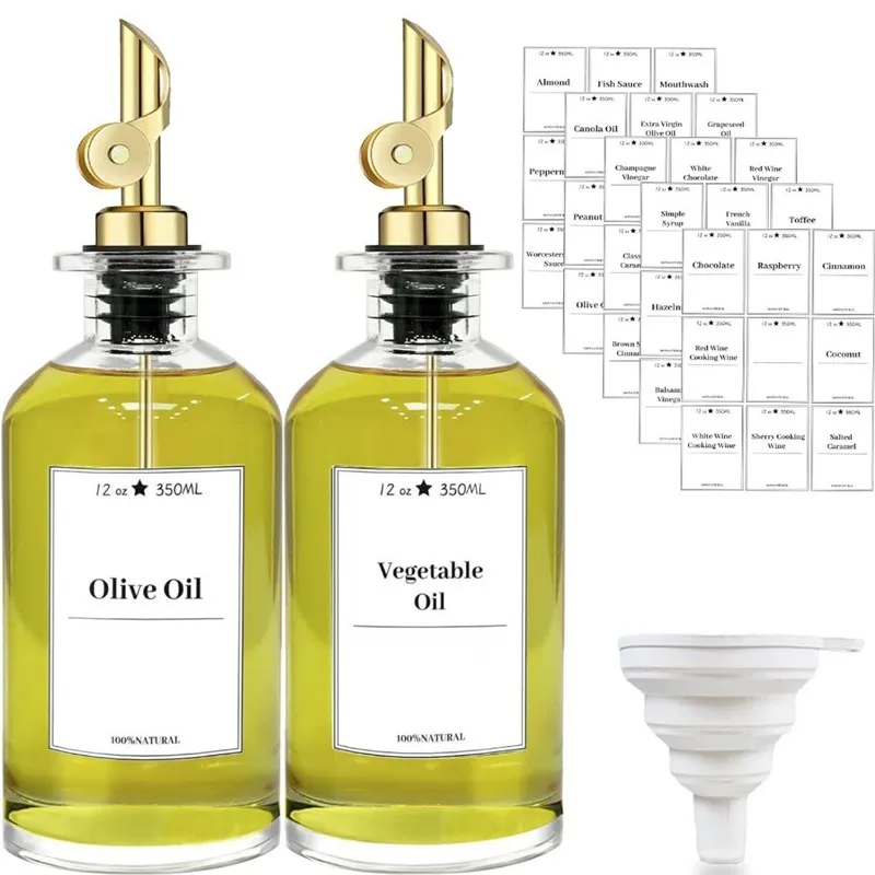 

Kitchen Use 500ml Crystal White Glass Self-Controlling Oil Controller Soy Sauce Vinegar 350ml ular Seal Container