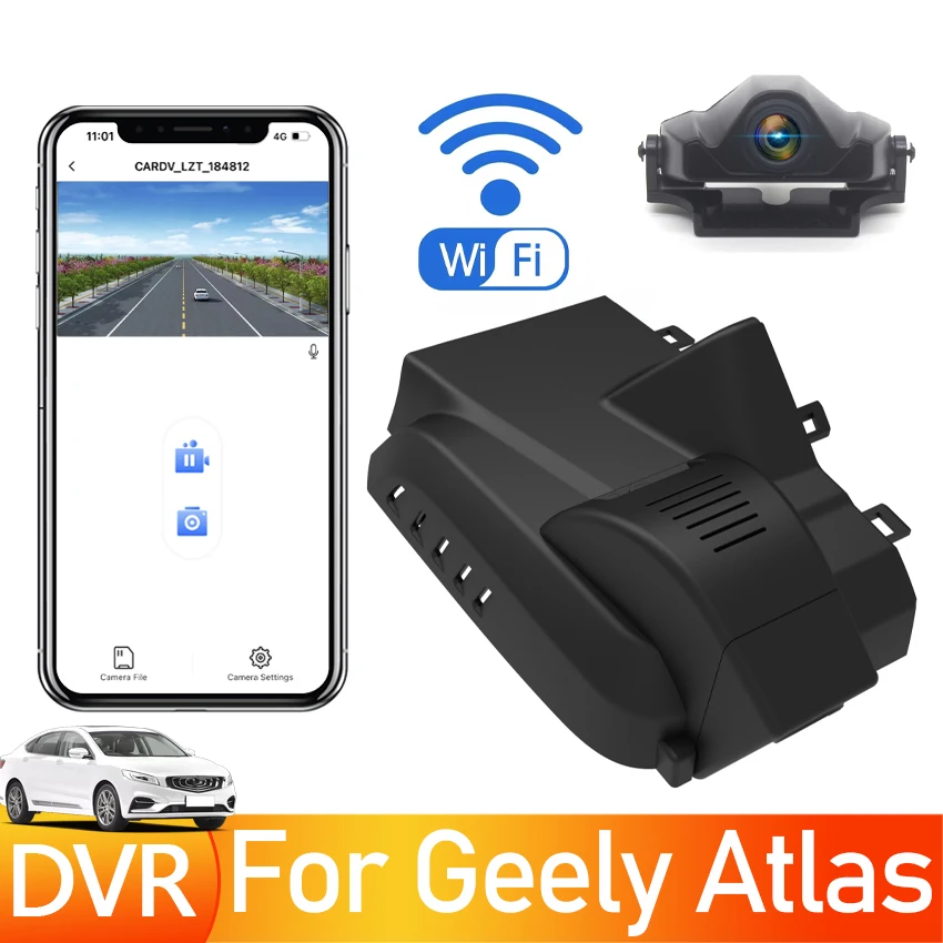 

UHD 2160P WIFI Plug and play Special Car 4K Dash Cam DVR Camera Cycle Recording For Geely Atlas PRO STAR ZONE 20-23 USB Default