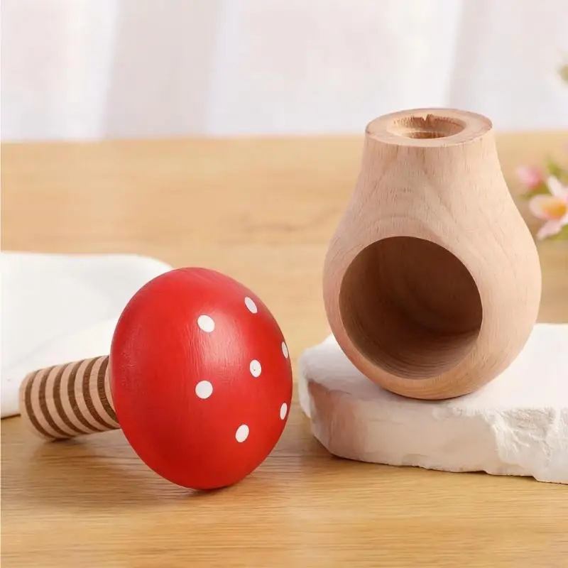 Ergonomic Wooden Walnuts Cracker Kitchen Tool Mushroom Handle Designs Nutcrackers For Children