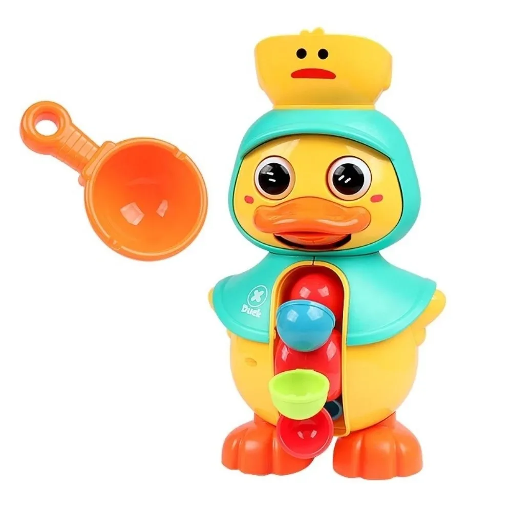Cartoon Duck Waterwheel Toy Suction Cup Base Big Eyes Duck Bathtub Toys Squirts Water Kids Shower Toys for Bathing Education