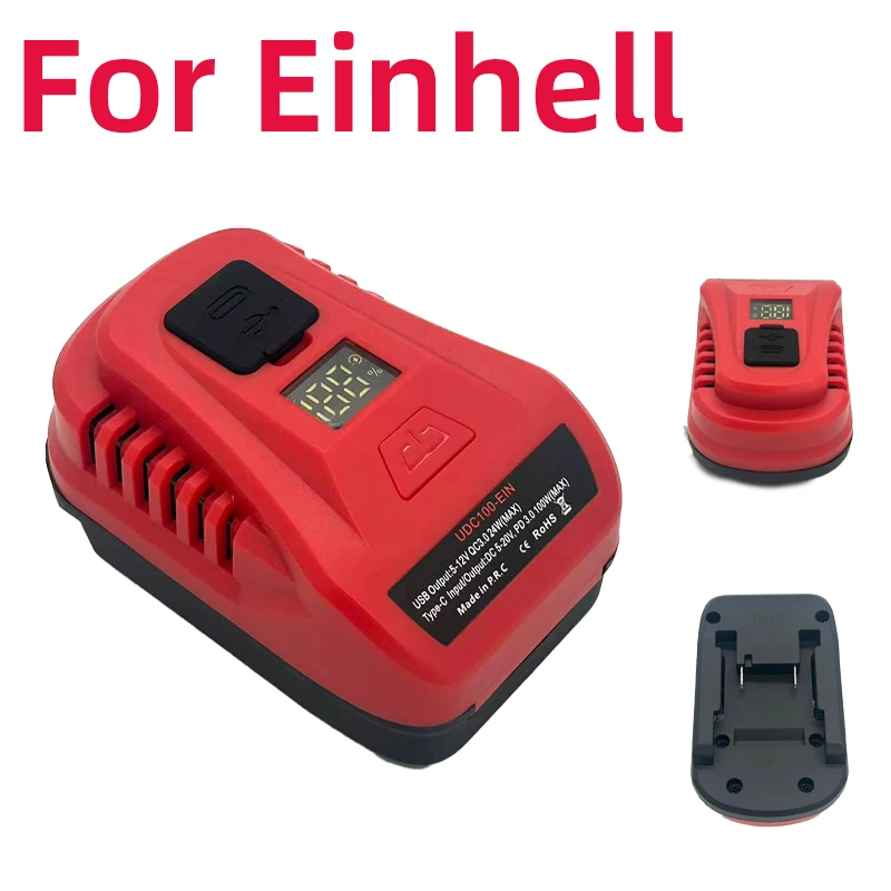 

100W USB Battery Charger Supports QC3.0 and PD3.0 Protocols Charges Mobile Phones and Is Compatible for Ein-hell 18/20V Battery