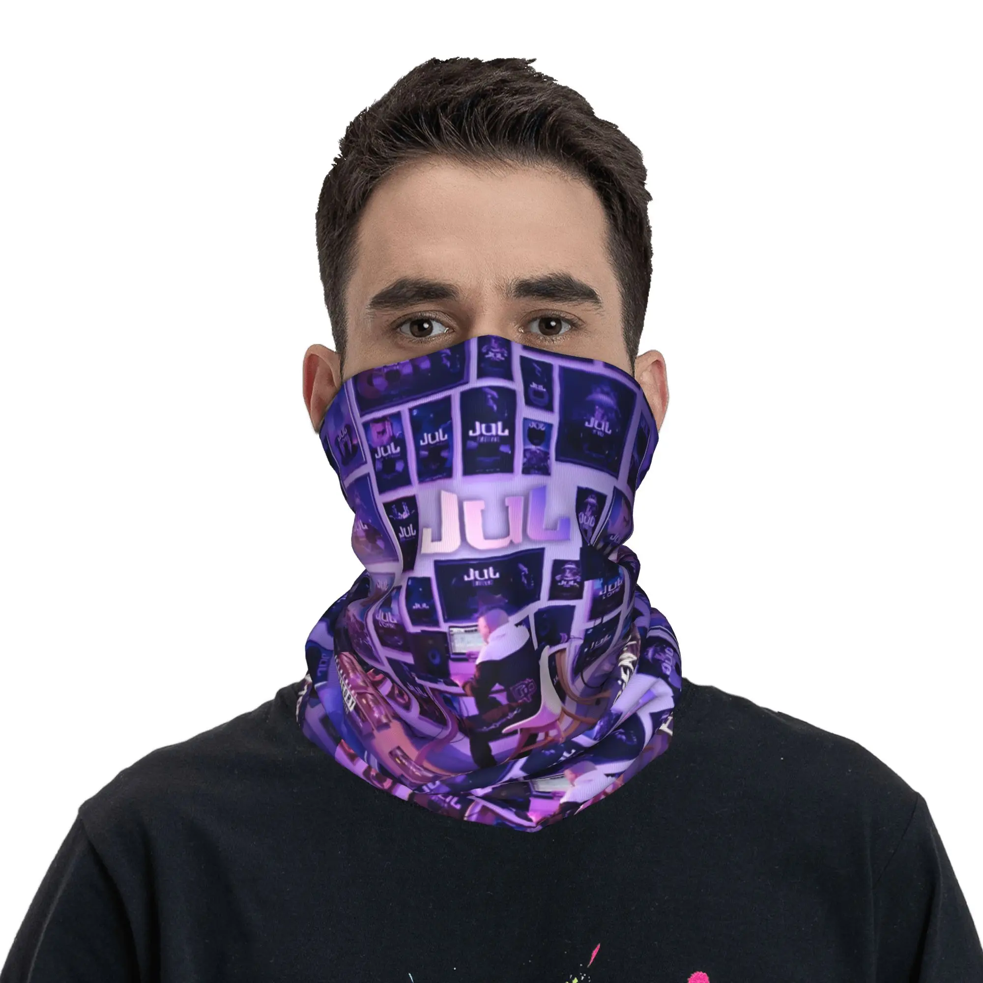 

Custom J-Juls Hip Hop Gesture Bandana Neck Gaiter UV Protection Face Scarf Cover Men Women French Singer Headband Tube Balaclava