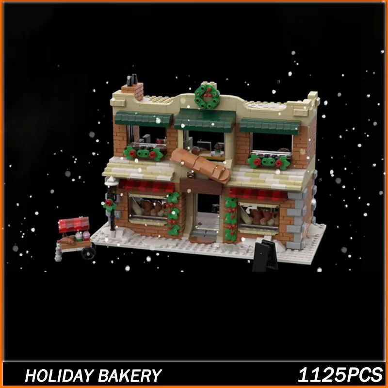 

MOC Building Blocks Street View Series Holiday Bakery House DIY Model Bricks Puzzle Toys Xmas Juguetes Gifts 1125PCS