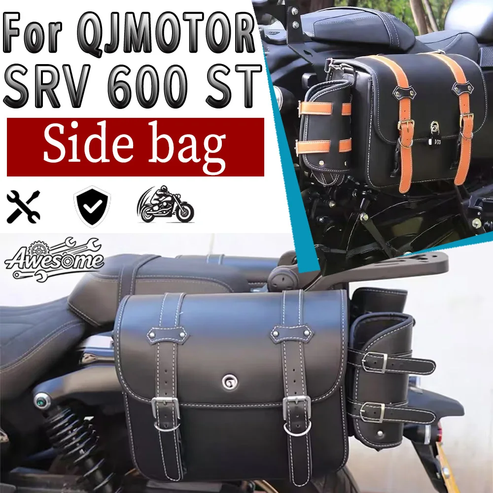 Side Saddlebag with Mount Bracket for QJMOTOR SRV 600 ST Motorcycle Waterproof Travel Side Bag Support Rack Mod Accessories