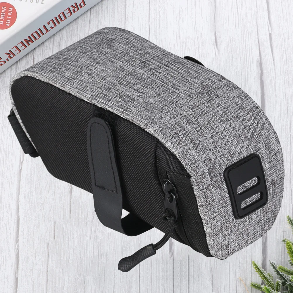 

1pc Bike Backseat Bag Large Capacity Waterproof Durable Cycling Saddle Bag For Road Mountain Bike Grey Rear Seat Storage