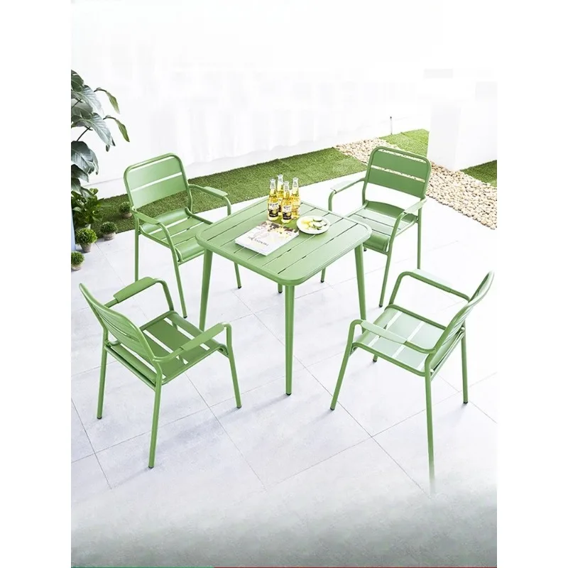 

Modern Outdoor Aluminum Set All-Weather Tea Table Chairs Patio Furniture for Villa Garden and Terrace