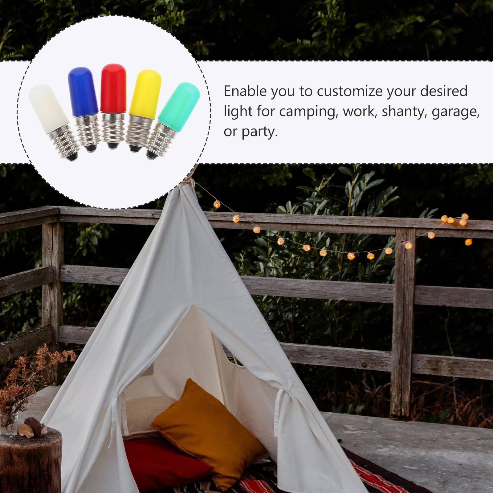 

5Pcs LED Bulbs Colorful E14 Night Market Lamps Party Light Outdoor Decorative Bulbs for Bedroom Garden Patio Energy Efficient