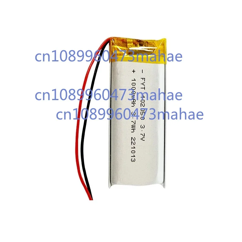 102050 3.7V 1000mAh Lipo Cells Lithium Polymer Rechargeable Battery for GPS Recording Pen LED Light Beauty Instrument with PCB