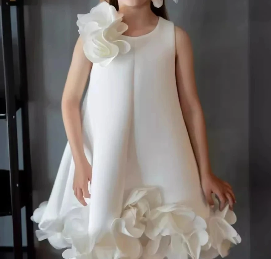 

Flower Girl Princess 3D Dress Infant Toddler Child Elegant Vestido Pageant Baby Clothes 1-12y Birthday Wedding Party Clothing