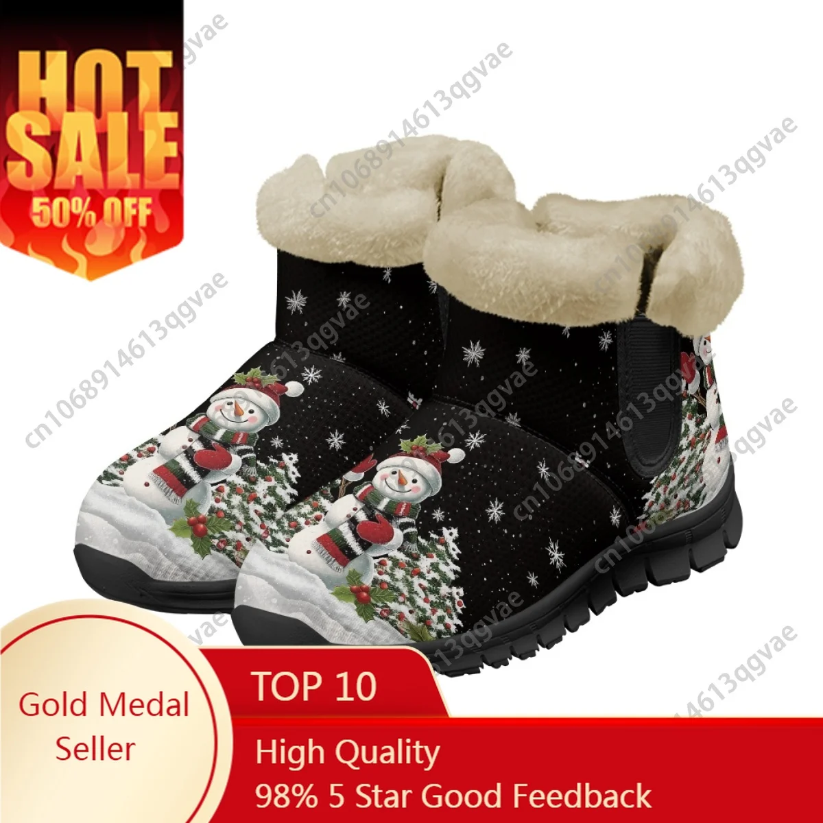 

Christmas Party Snowman Snowflake Snow Boots Mens Womens Teenager Custom Boot Casual Snow Shoe High Quality Couple Sports Shoes