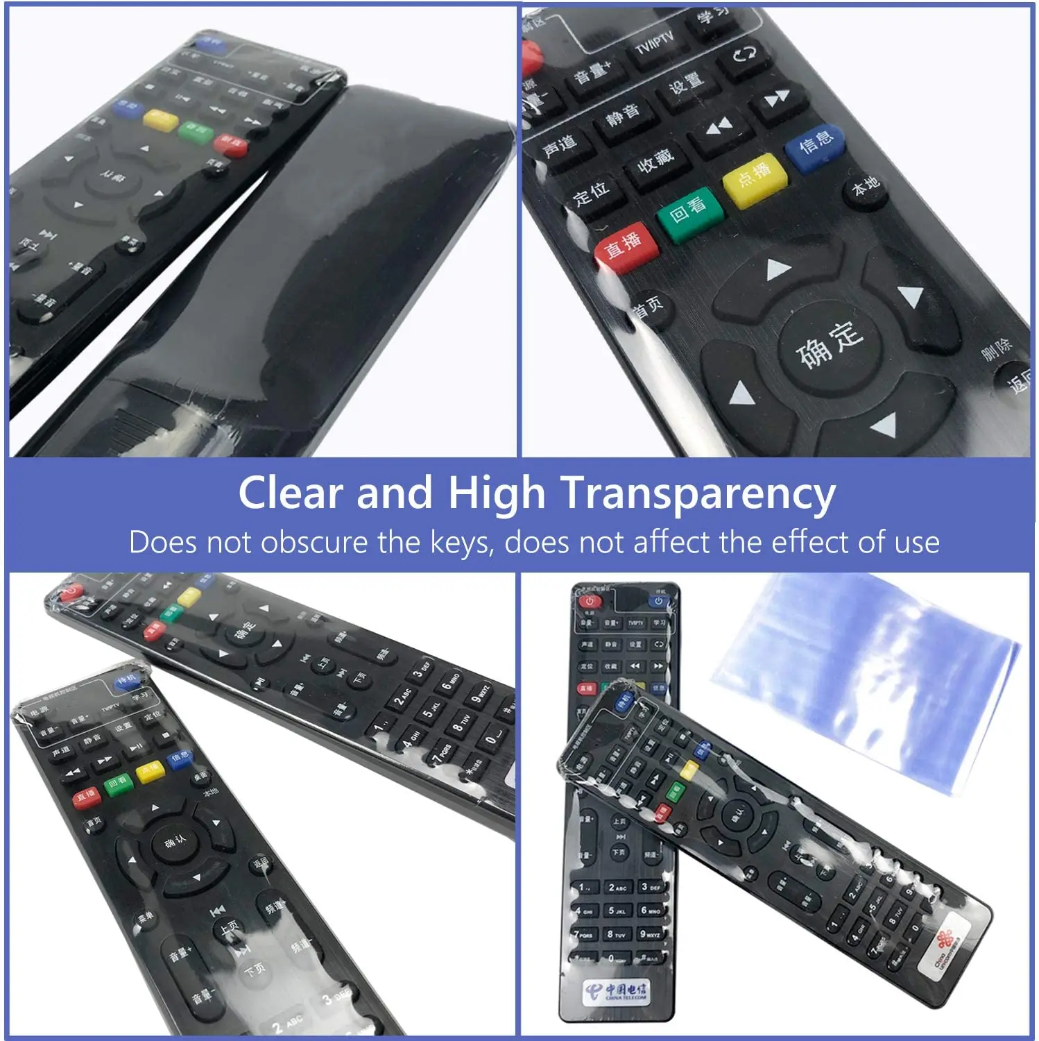 6x25 8x25 Transparent Heat Shrink Film Bag for Smart TV Box Remote Control Waterproof Dustproof Protective Cover Protector Case