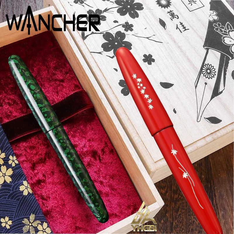 

WANCHER Extra Large Pen, Lacquer, Painting Image, Red Leaves, Echizen Paint, Cherry Blossoms, Light Coating, Hard Rubber Pen Kin