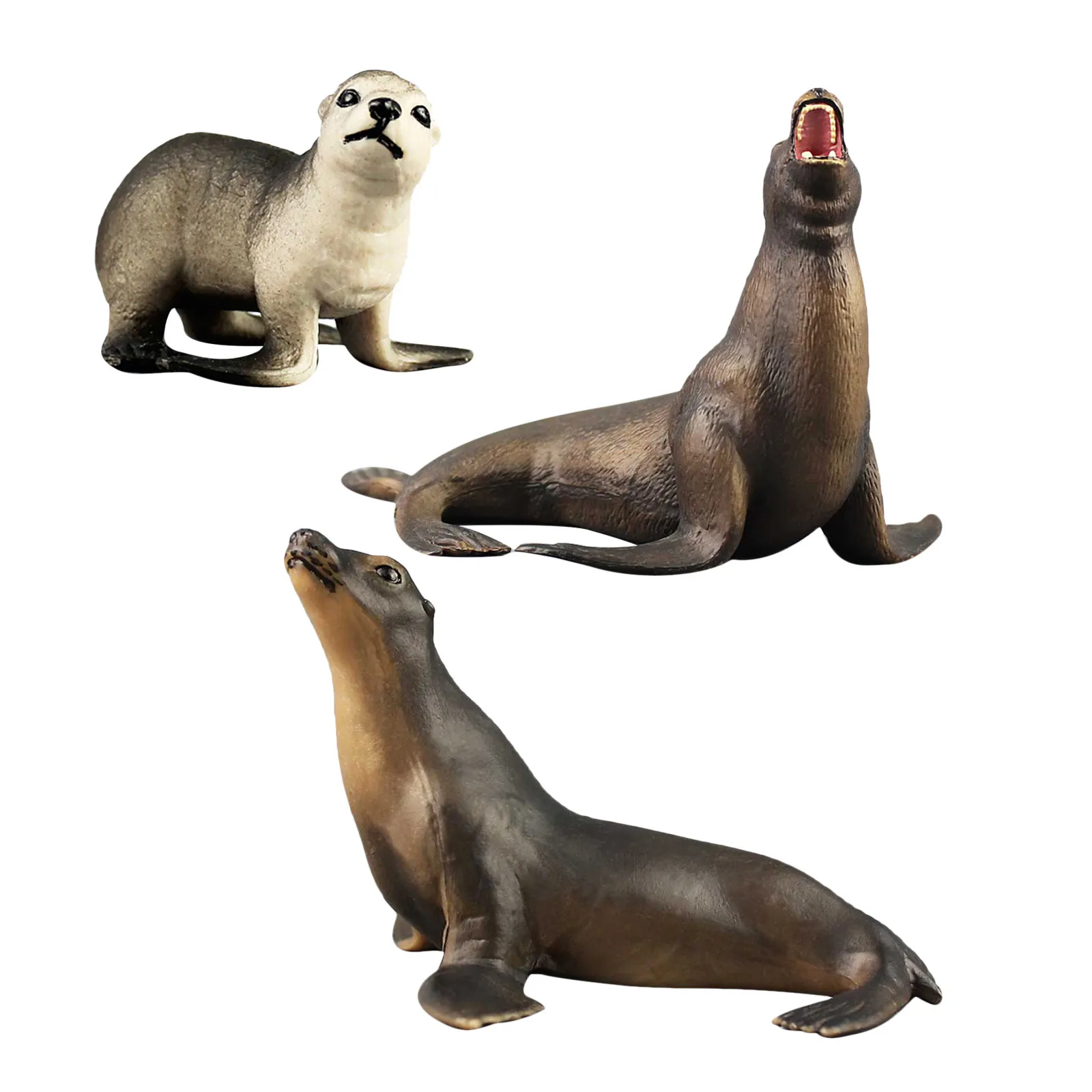 

Набор из 3 фигурок морских львов: высокодетализированные модели морских обитателей для обучения детей, развития цветовосприятия и воображения