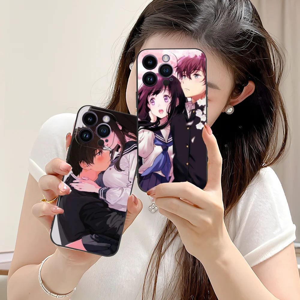 Hyouka Anime 전화 케이스 iPhone 16 15 14 13 12 11 X XR XS 8 7 Pro Max Plus 미니 블랙 커버 스마트 폰 핸드폰