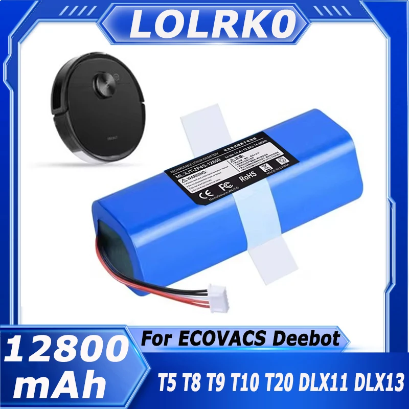 14.8V 12800mAh battery For ecovacs deebot T5 T8 T9 T10 T20 DLX11 DLX13 DLN12 X1 X1omni X1turbo Sweeping Robot Battery