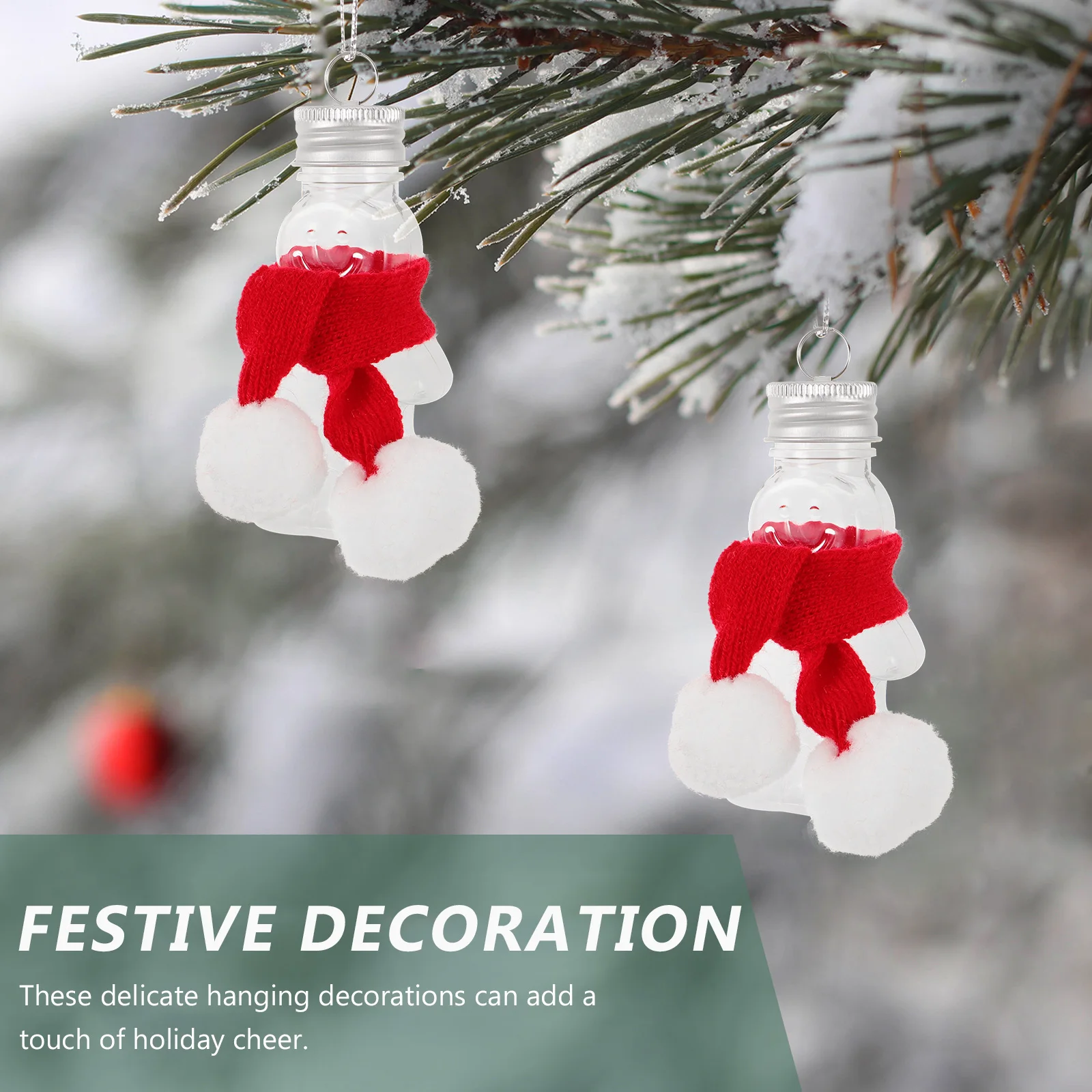 

1 Set Christmas Gingerbread Empty Decorative Juice Bottle Plastic Beverage Container Xmas Party Family Gathering Adorable Milk