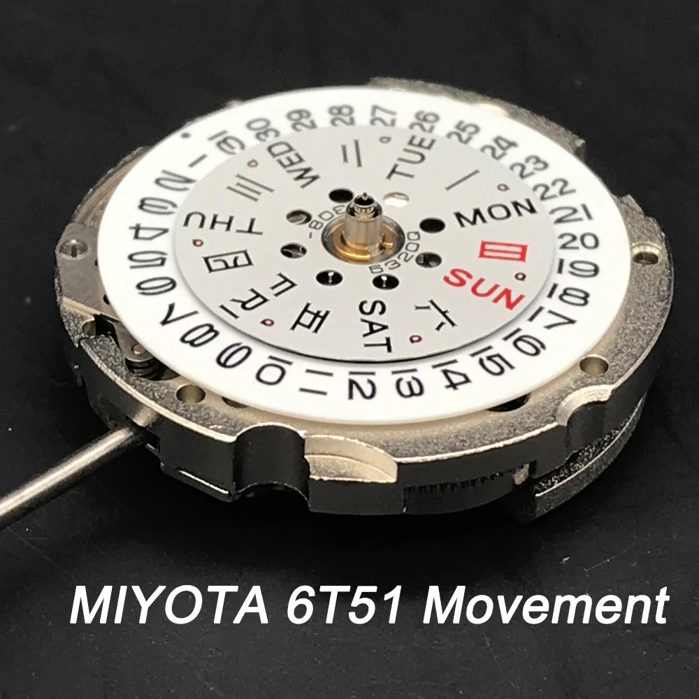 

Japan MIYOTA 6T51 Mechanical Watch Movement Parts Replacement for Wristwatch 21 Jewels Double Calendar Weekday Date Mechanism