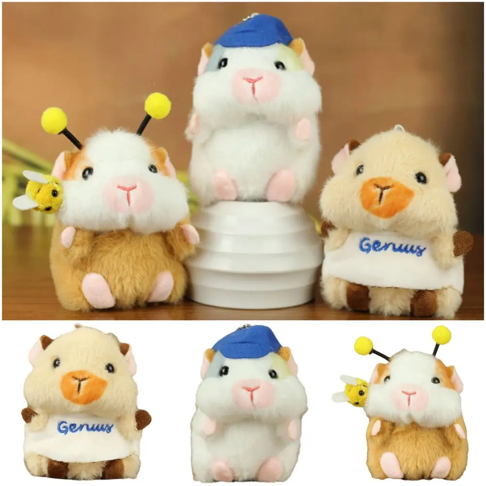 Wielokolorowy pluszowy breloczek z kapibarą, pluszaki, kreskówkowa świnka morska, puszysta lalka zwierzęca, akcesoria do kluczy