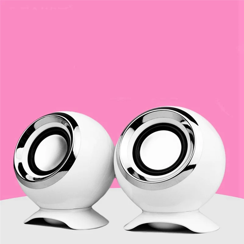 POSV-głośniki komputerowe do laptopa PC głośniki USB 3,5 mm przewodowe odtwarzanie muzyki radio HIFI z mikrofonem do laptopa TablePC, biały