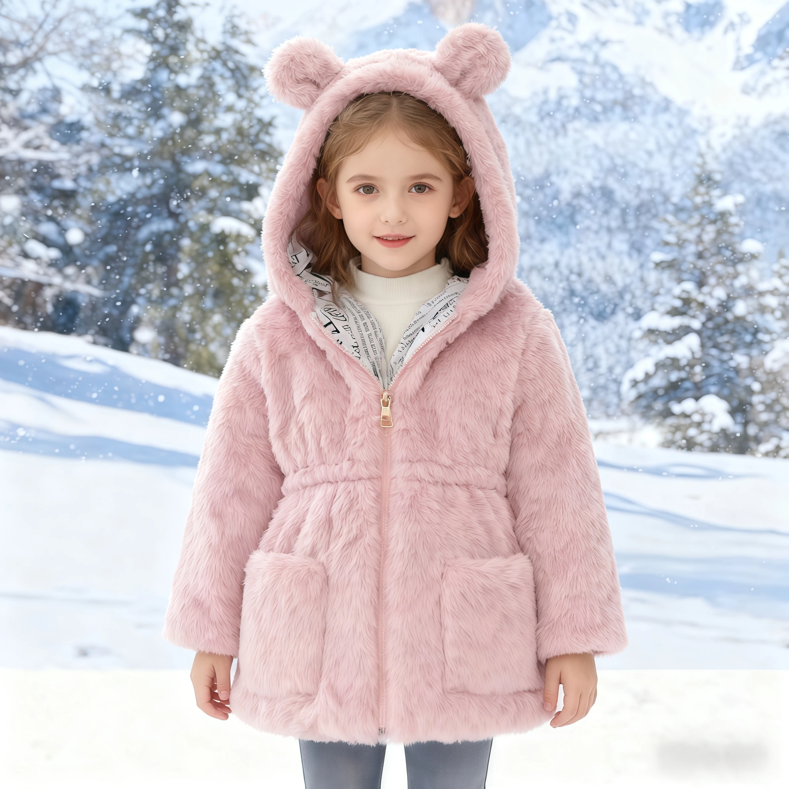 الخريف الشتاء طفل الفتيات أفخم سترات من الفرو الاطفال الدافئة مقنعين القطن معطف أزياء ملابس خارجية للأطفال ملابس سنوسويت غير رسمية