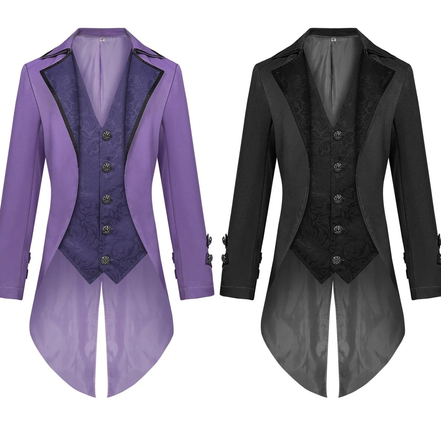 

Retro Purple Count Performance Costume loween Tailcoat Outfit with Bla Medieval Castle Props Women's Hanfu