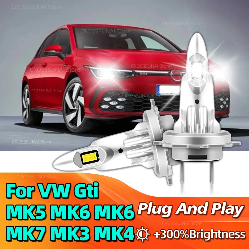 

LED Headlight Bulb Canbus 180W CSP Car Headlamp 6000K For VW Volkswagen Gti MK5 MK6 MK7 MK3 MK4 Plug and Play Auto Light