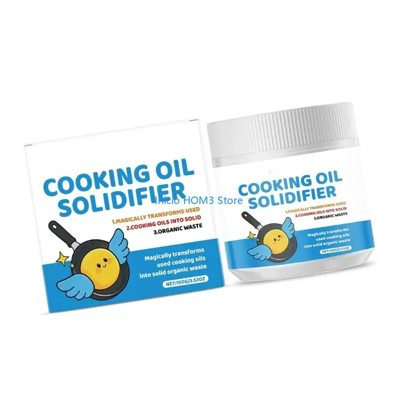 A5YD Kitchen Pan Fry Cooking Oil Hardener Solidifier Transforms Hot Waste Oil Into Solids Trash Safe And Clean Easy Disposal