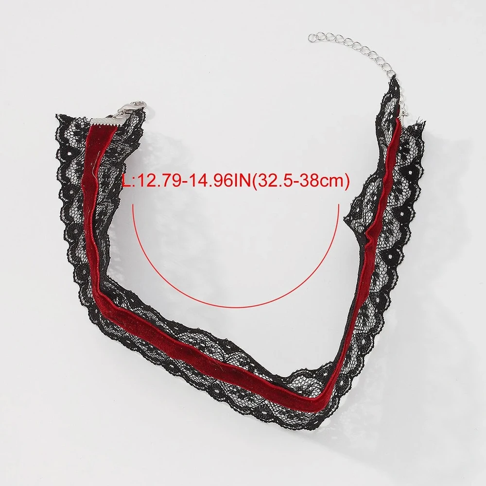 Fashion Necklace Red Lace Strip For Women Flower Choker Necklaces 2022 Embroidery Ethnic Multi-layer Female Bohemian Jewelry