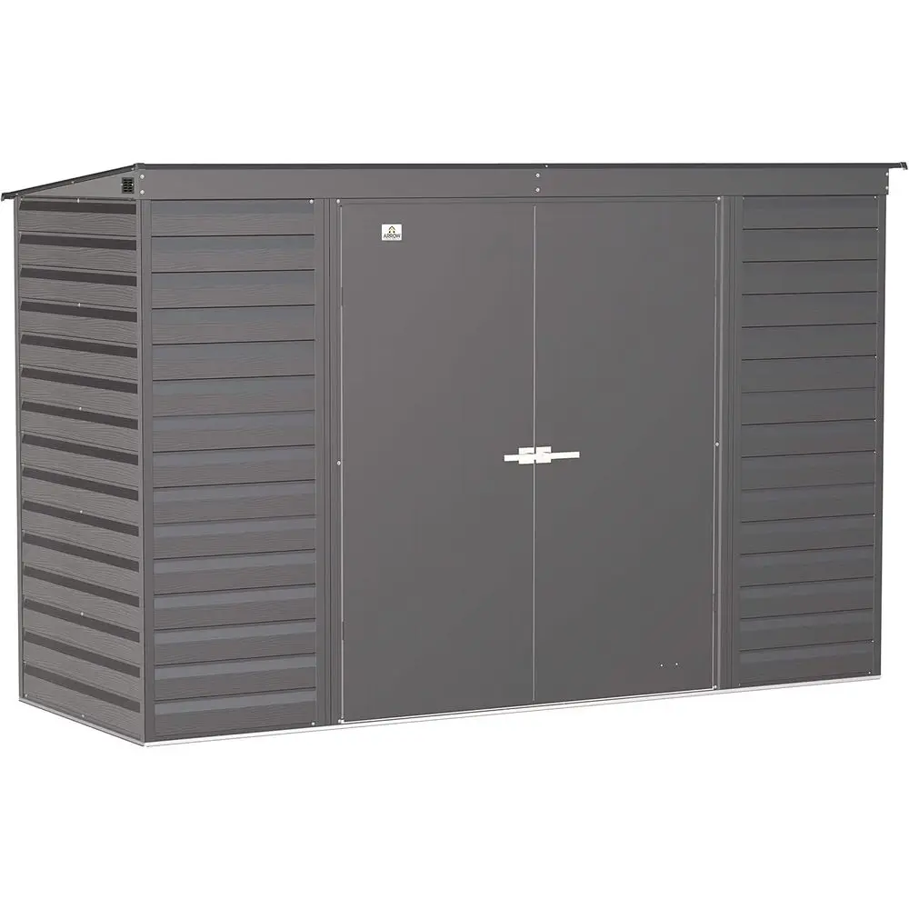 

Charcoal 10' x 4' Secure Outdoor Steel Shed - Lockable Storage Solution