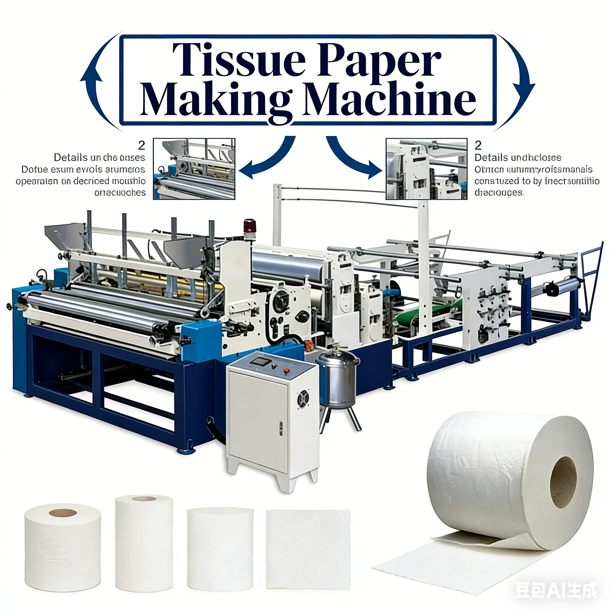 Customized Full Automatic Production Line Small Toilet Tissue Paper Roll Making Machine